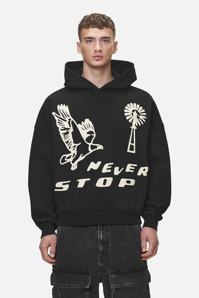 H48 Clayson Boxy Hoodie Washed Black