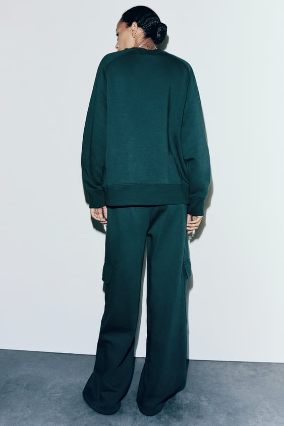 BASIC SWEATSHIRT & TROUSER SET Green