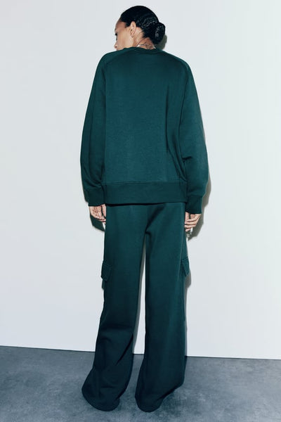 BASIC SWEATSHIRT & TROUSER SET Green