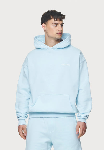 H13_LOGO OVERSIZED HOODIE - Hoodie - washed baby blue