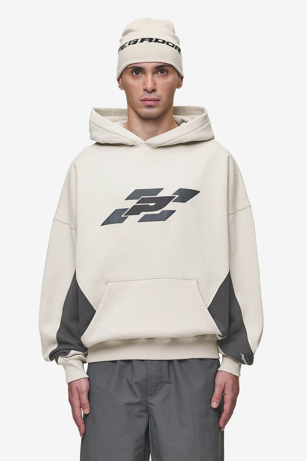 H21_Slick Boxy Hoodie Washed Light Beige