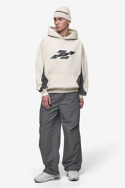 H21_Slick Boxy Hoodie Washed Light Beige