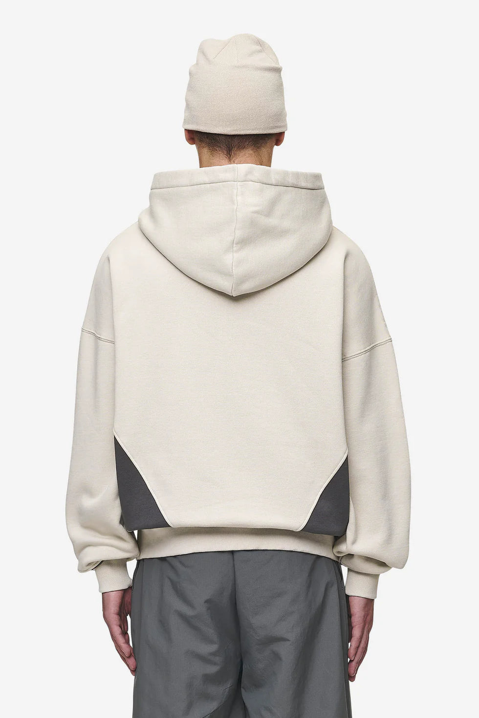H21_Slick Boxy Hoodie Washed Light Beige