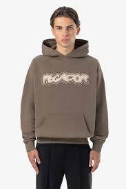 H111 anclar oversized raglan hoodie washed dust brown