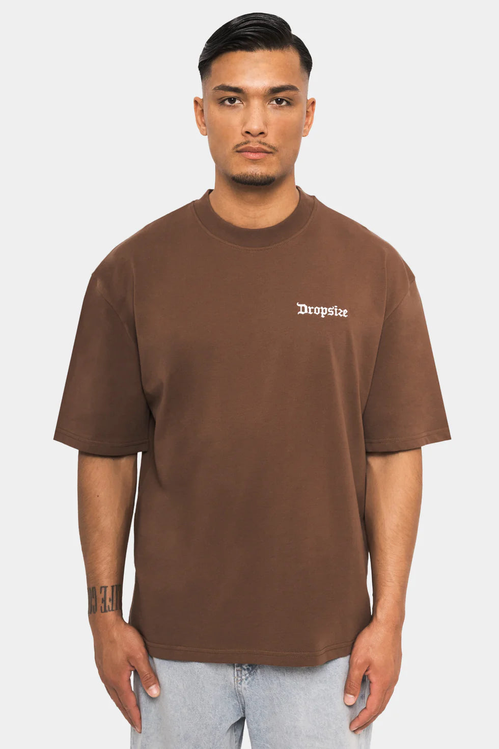 T47_HEAVY EMBO T-SHIRT BROWN