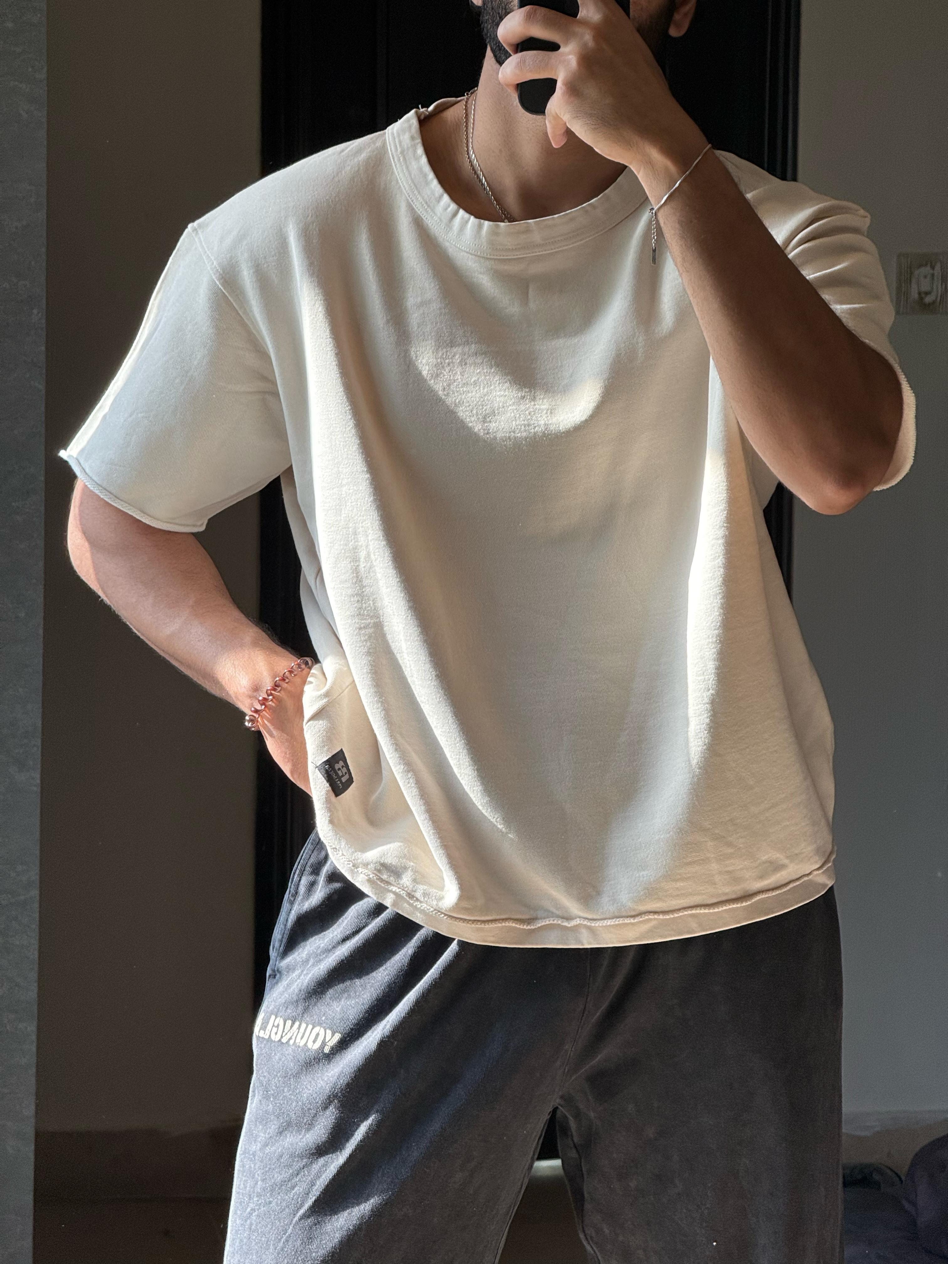 Pull & Bear Basic Oversized Tee white