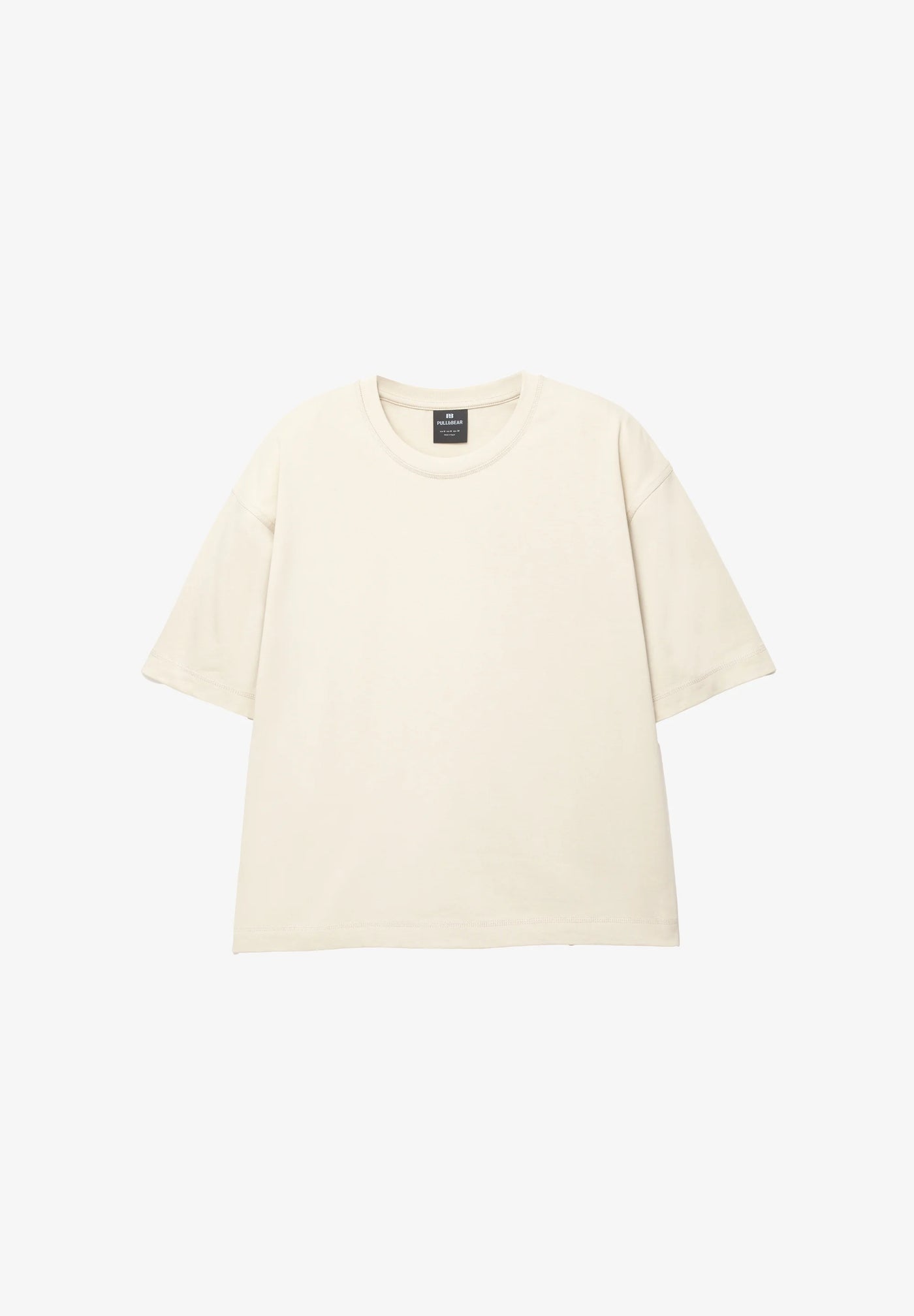 Pull & Bear CROPPED  Basic T-shirt  Ecru