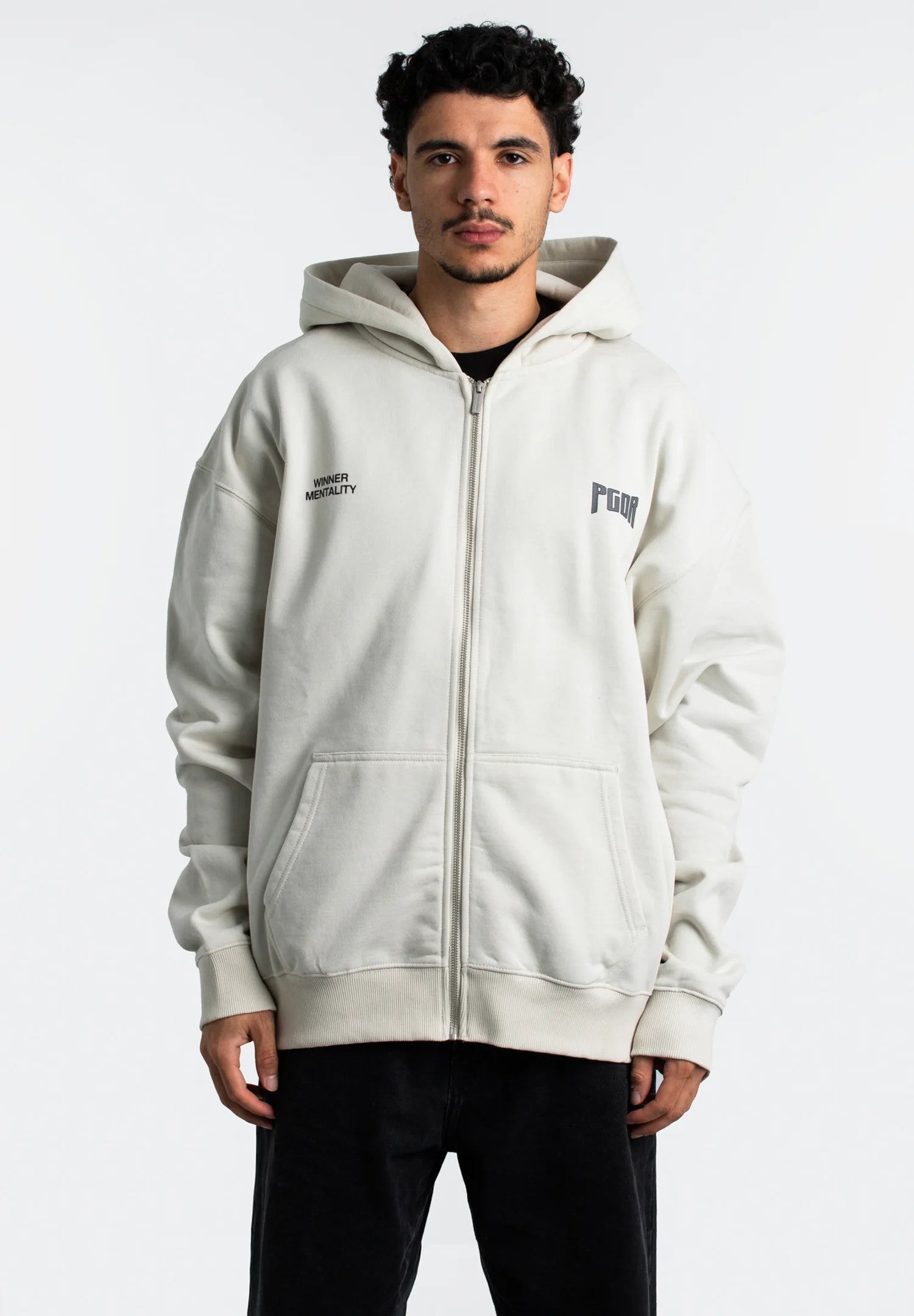 H2_Zip-up sweatshirt - salty cream