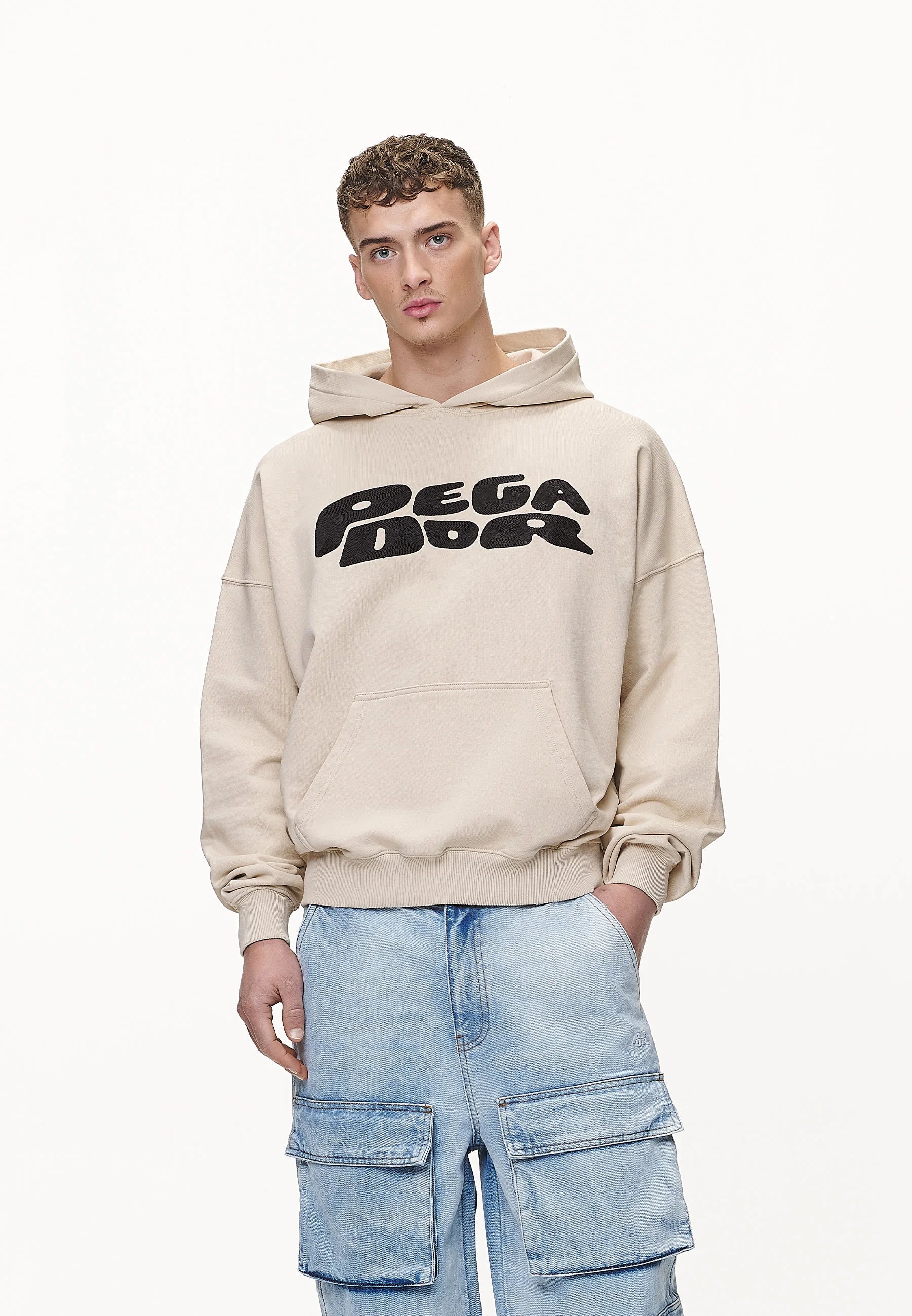 H20_DREW BOXY HOODIE - Sweatshirt - washed desert sand