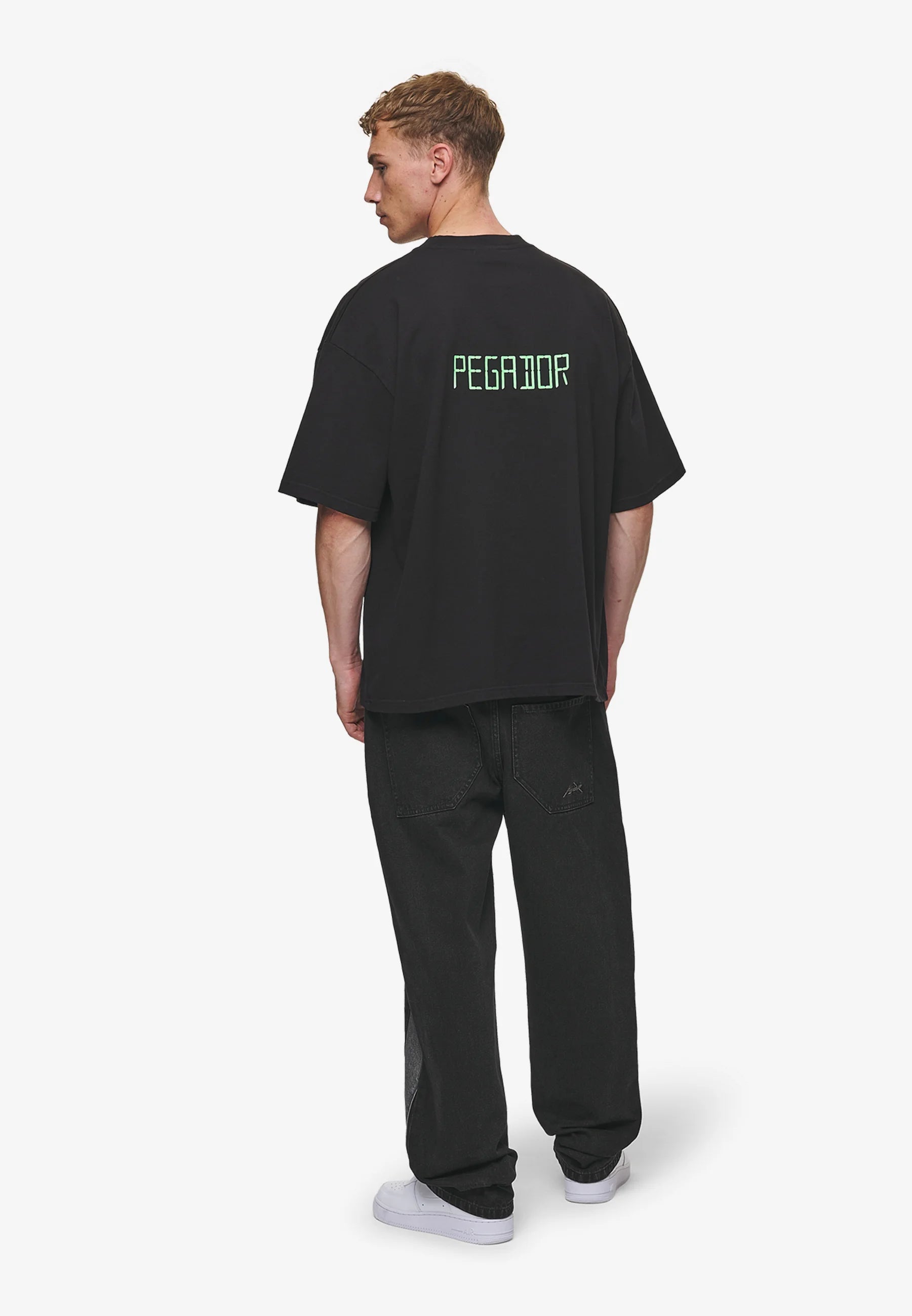 T63_BLEEK BOXY TEE - Print T-shirt - washed black