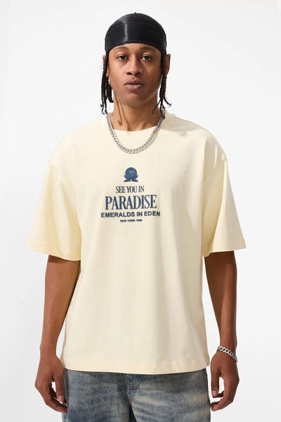 TS8C Emeralds in Eden Boxy T-Shirt Cream