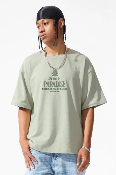 TS8LS Emeralds in Eden Boxy T-Shirt Light Sage