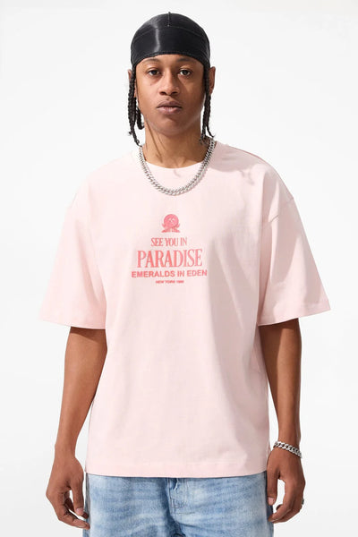 TS8LP Emeralds in Eden Boxy T-Shirt Light Pink