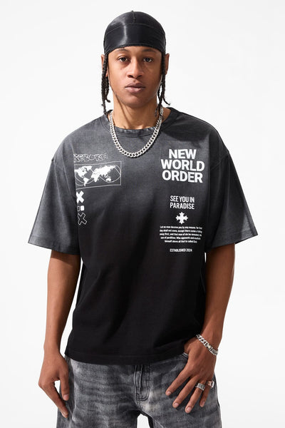 TS7B New World Order Boxy T-Shirt Black