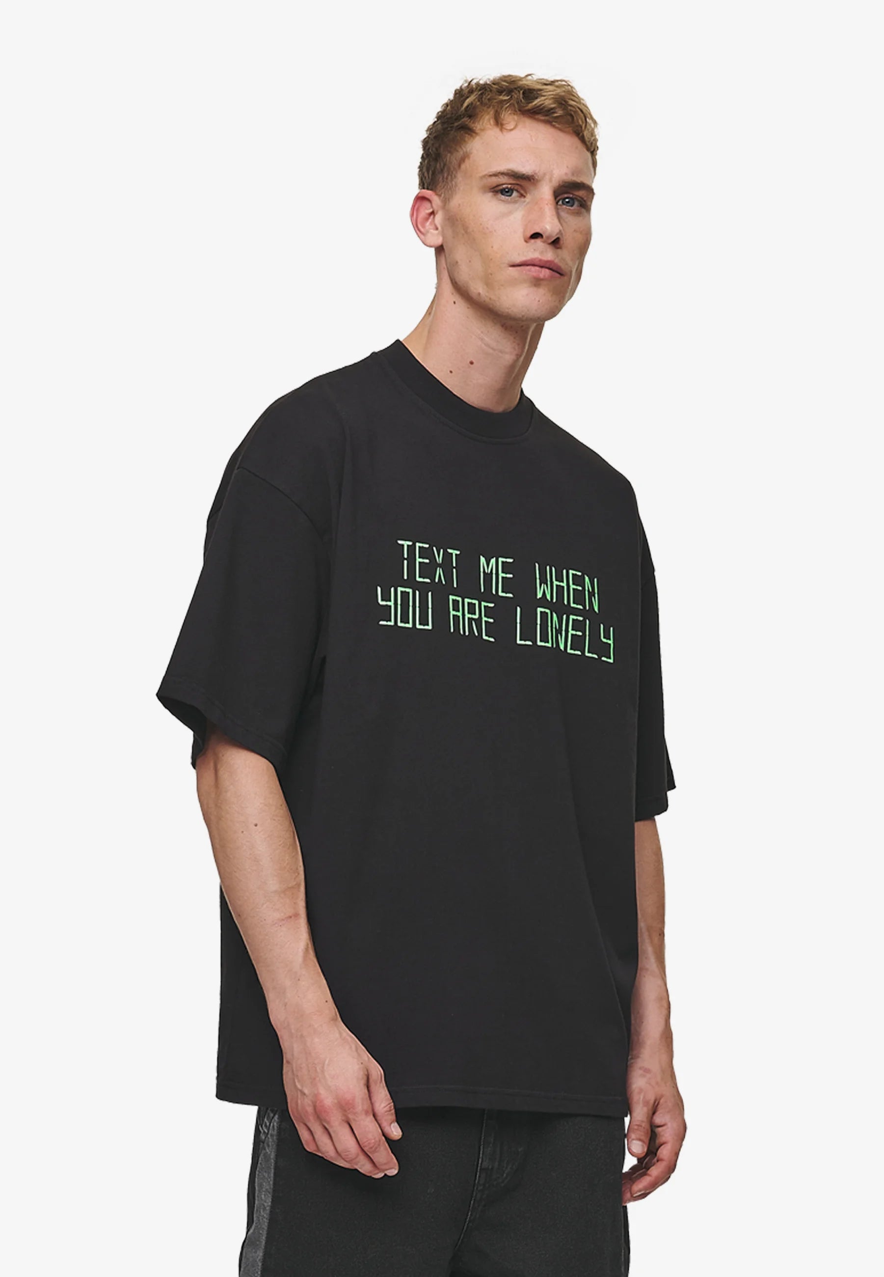 T63_BLEEK BOXY TEE - Print T-shirt - washed black
