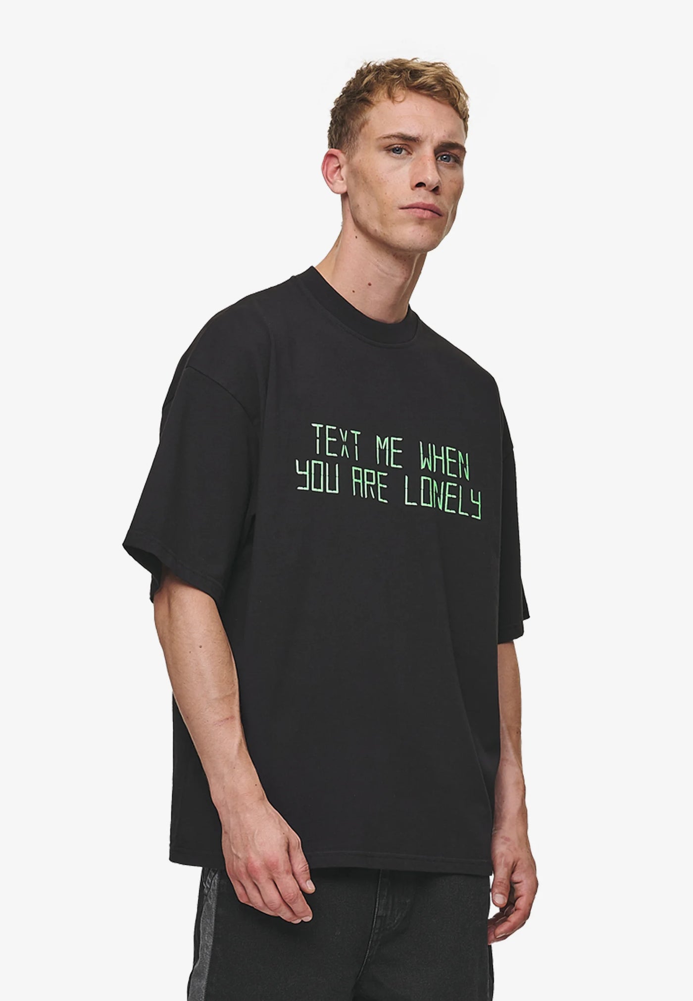 T63_BLEEK BOXY TEE - Print T-shirt - washed black