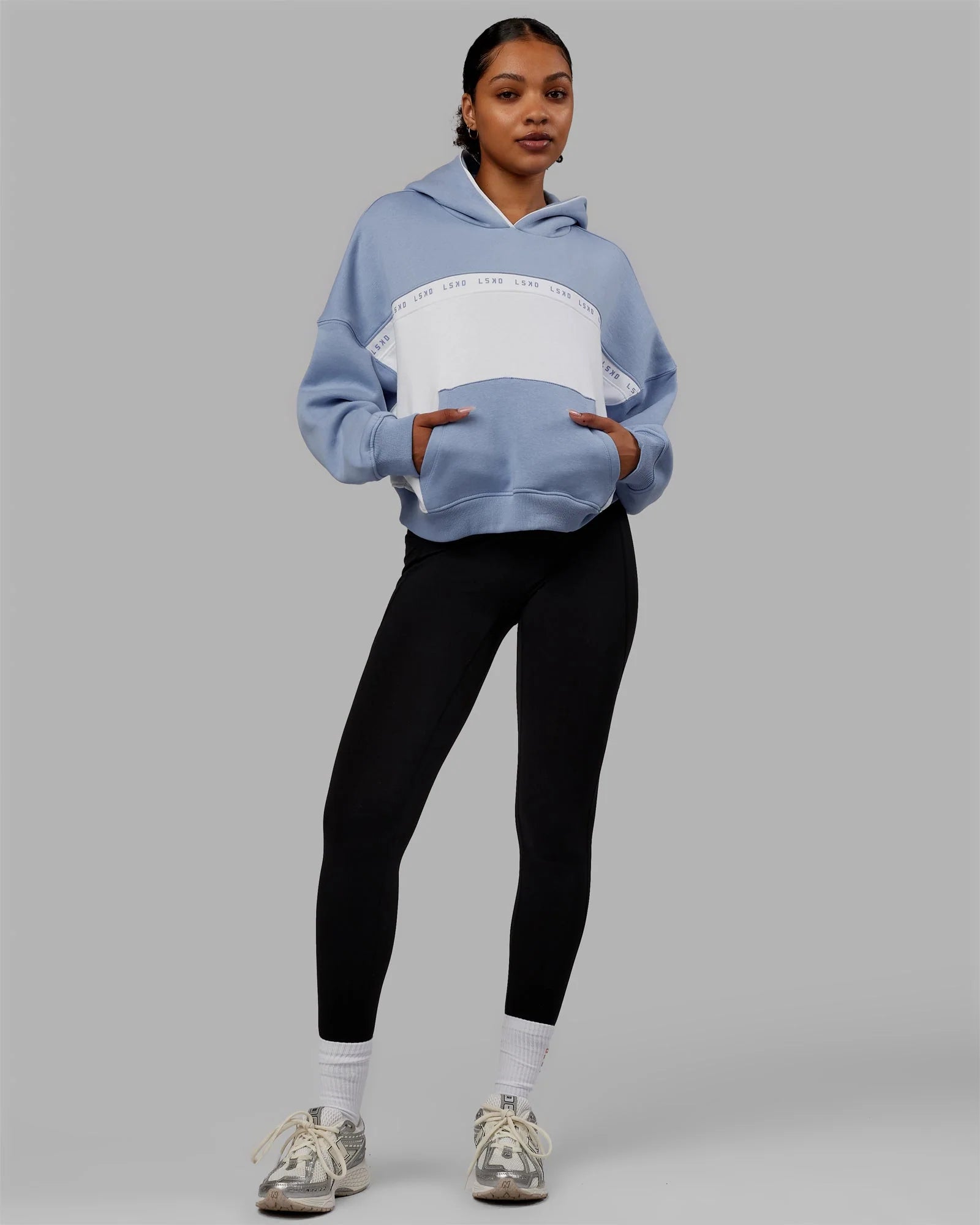 h 97 Extend Hoodie Arctic Blue-White