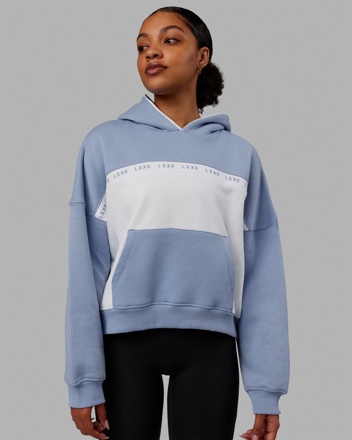 h 97 Extend Hoodie Arctic Blue-White