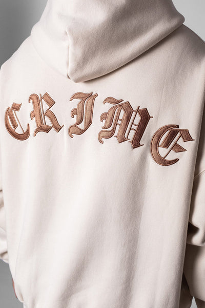 H37_HEAVY OVERSIZE CRIME HOODIE COCONUT MILK