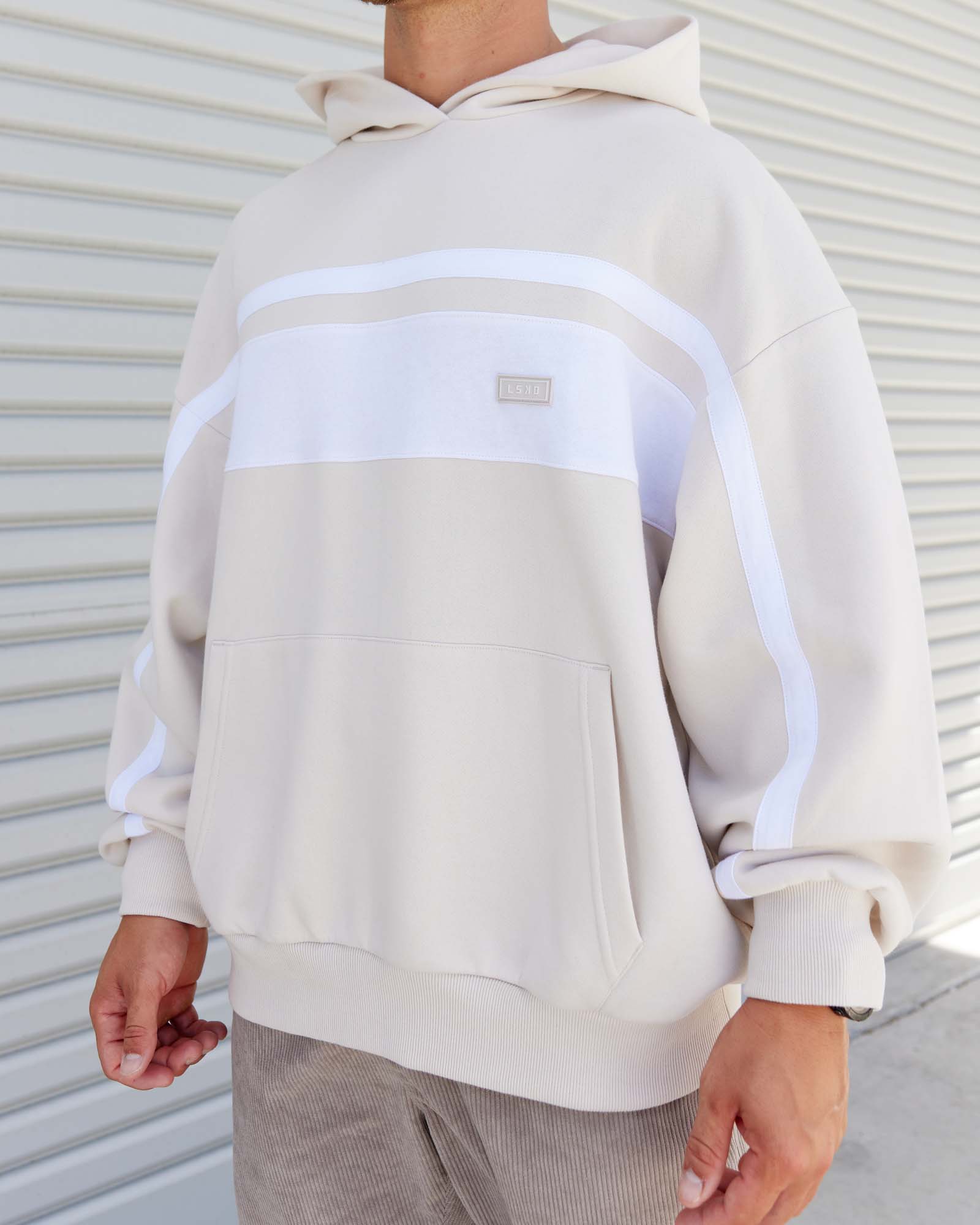 H 84 Unisex Intercept Hoodie Oversize – Clay-White