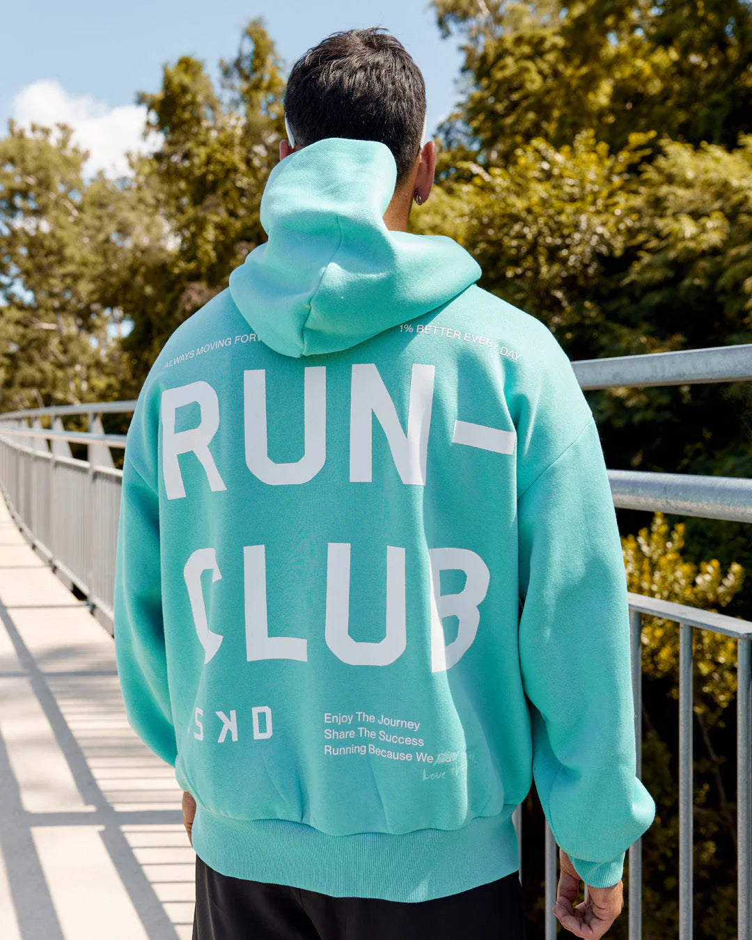 H 88 Unisex Love The Run Hoodie Oversize