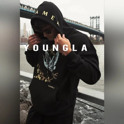 YoungLA 548 Dreamer Hoodies Outerwear Black | JXU-476385