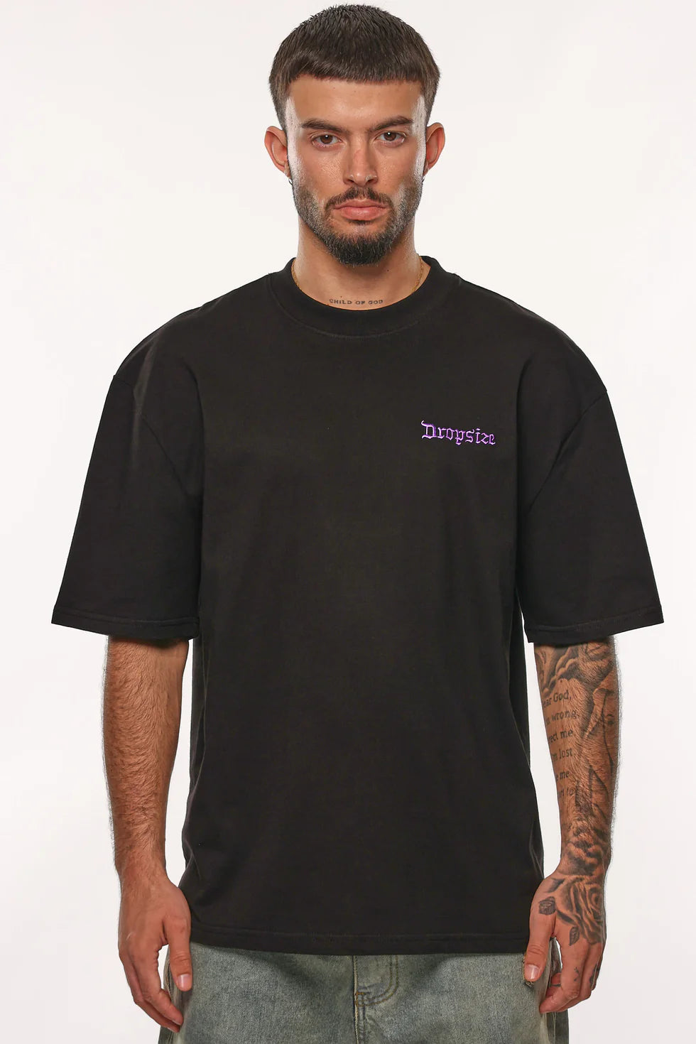 T64_HEAVY OVERSIZE HUSTLE T-SHIRT BLACK