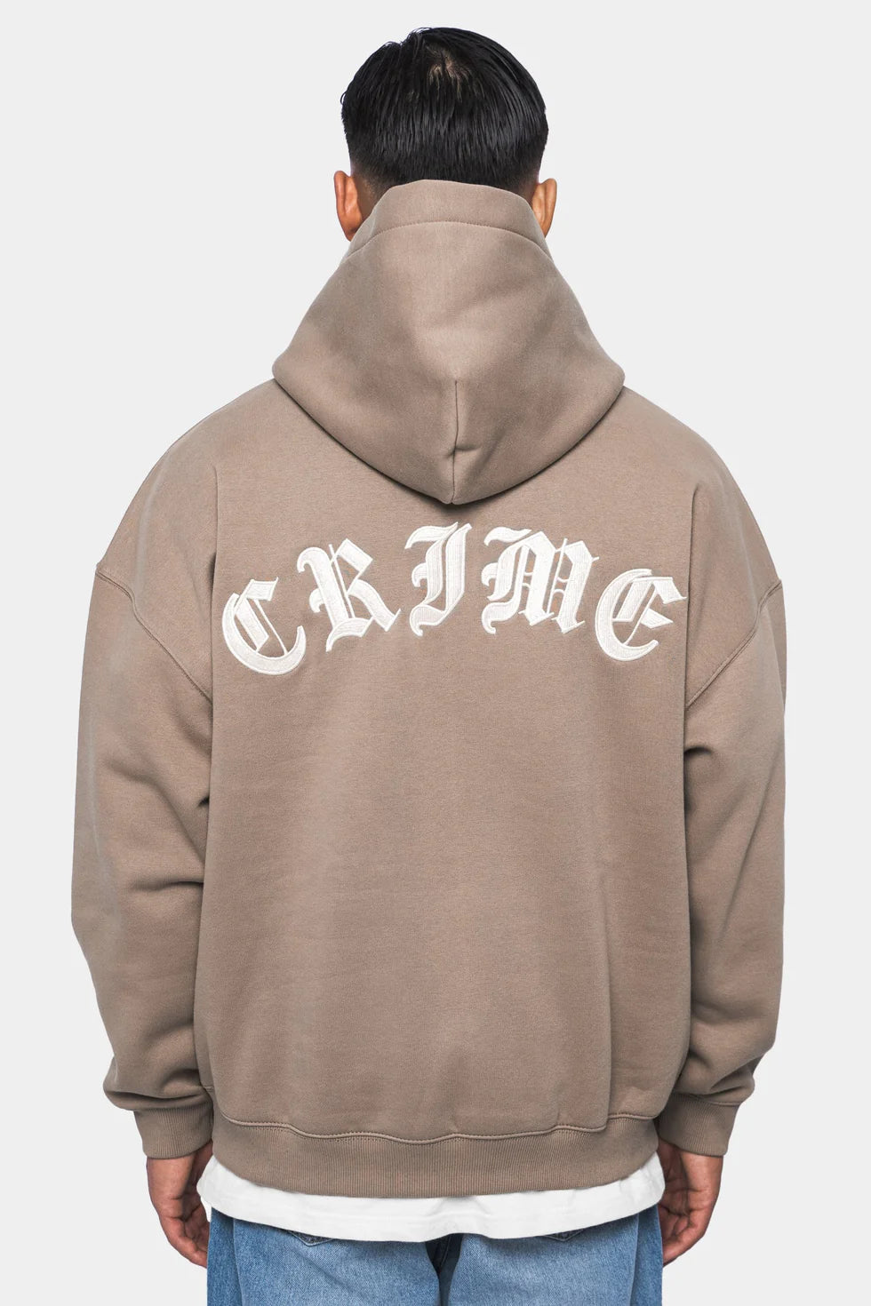 H53 HEAVY OVERSIZE CRIME HOODIE SILVER MINK