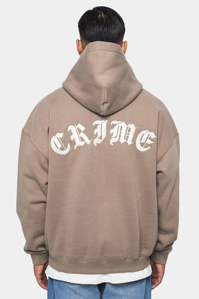 H53 HEAVY OVERSIZE CRIME HOODIE SILVER MINK