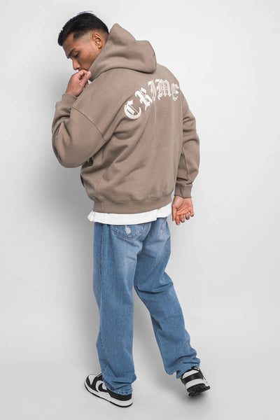 H53 HEAVY OVERSIZE CRIME HOODIE SILVER MINK