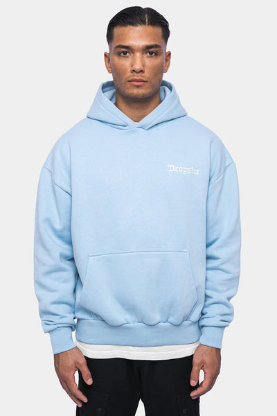 H52 HEAVY OVERSIZE EMBO HOODIE BABYBLUE