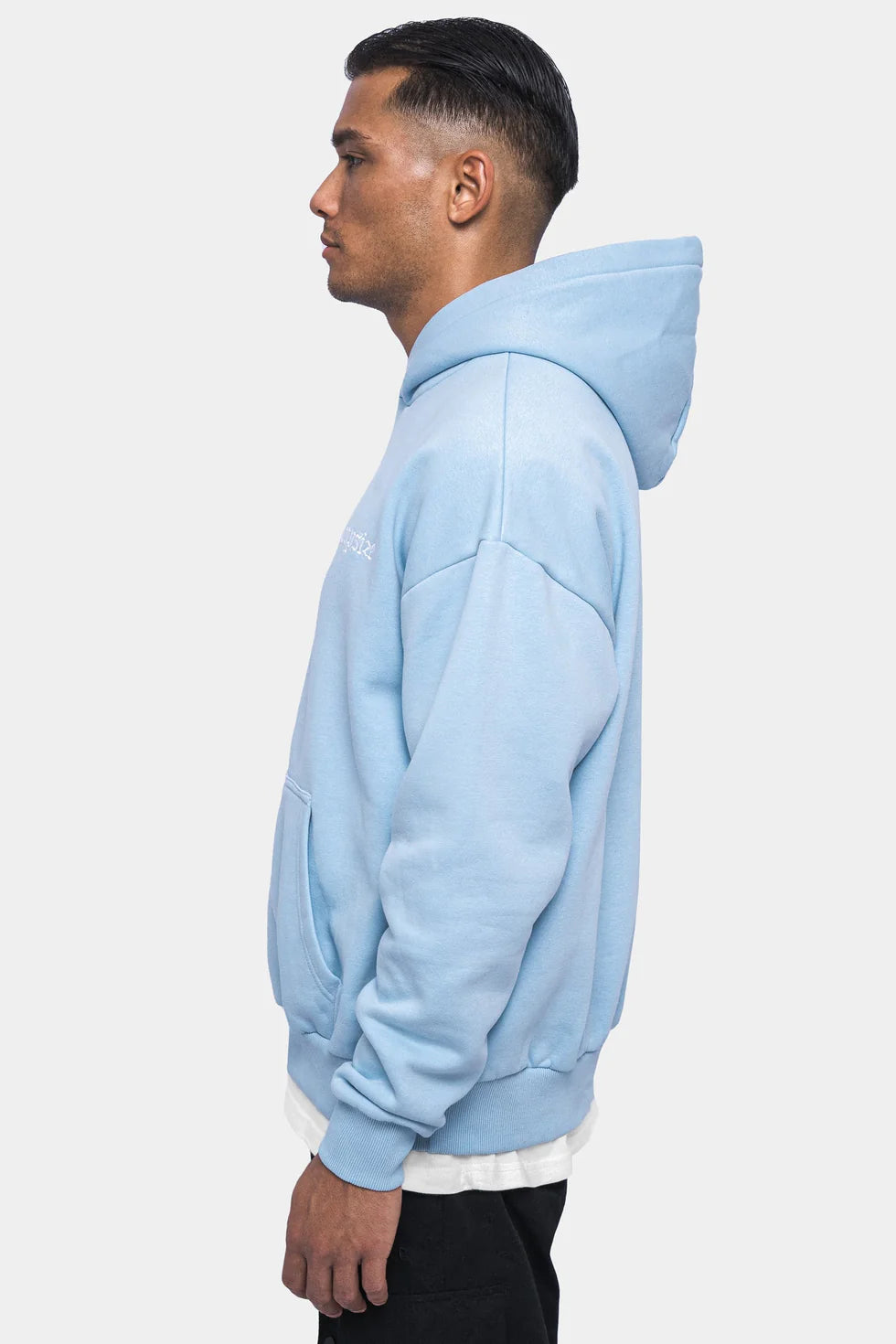 H52 HEAVY OVERSIZE EMBO HOODIE BABYBLUE