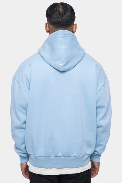 H52 HEAVY OVERSIZE EMBO HOODIE BABYBLUE