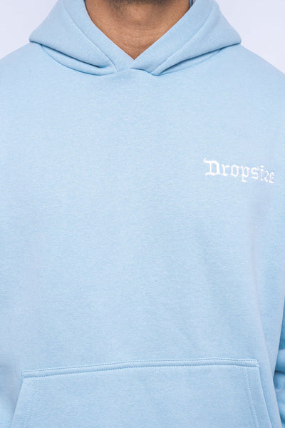 H52 HEAVY OVERSIZE EMBO HOODIE BABYBLUE