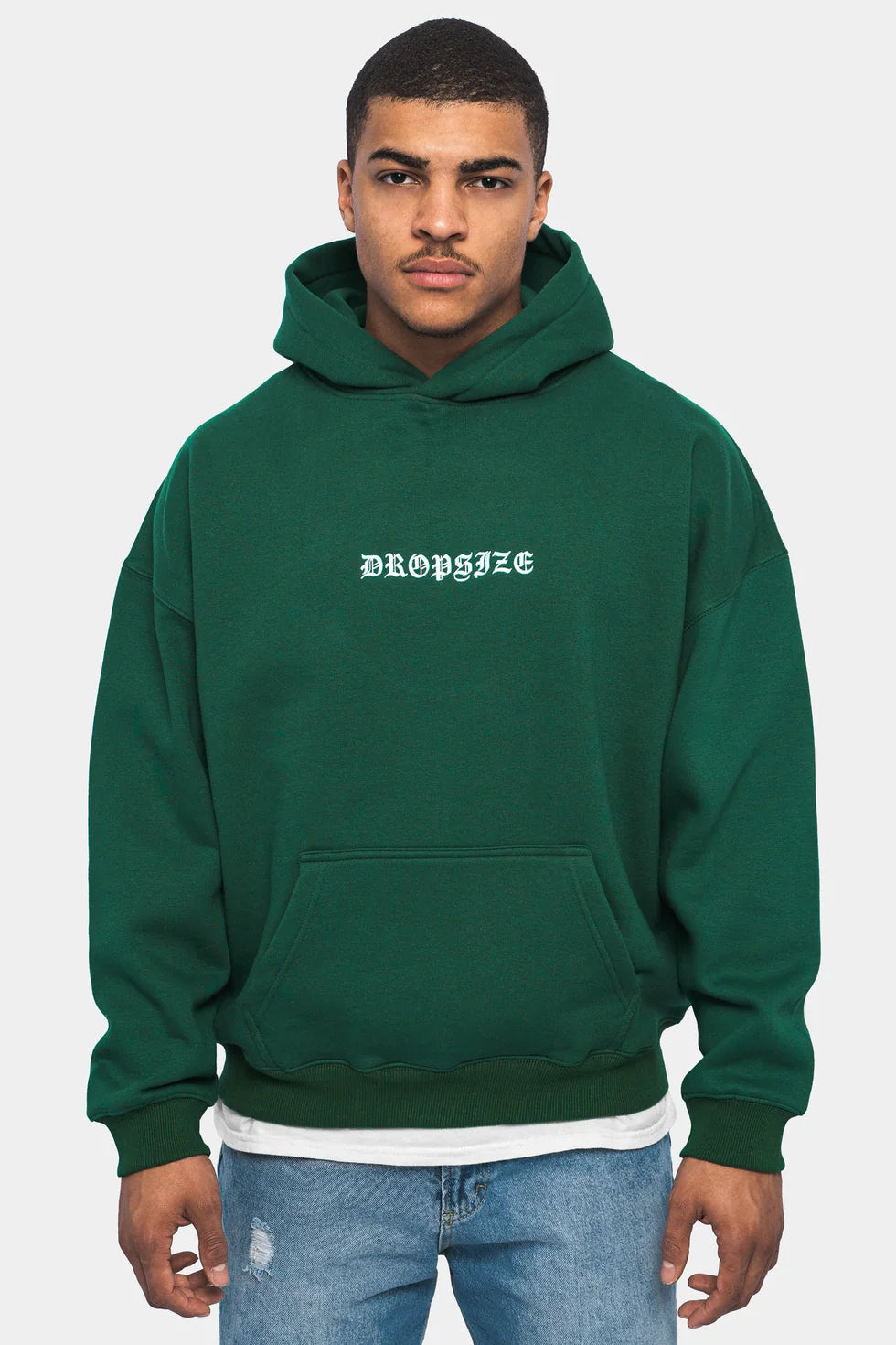 H33_HEAVY OVERSIZE CRIME HOODIE GREEN