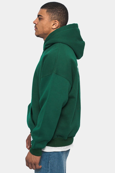 H33_HEAVY OVERSIZE CRIME HOODIE GREEN