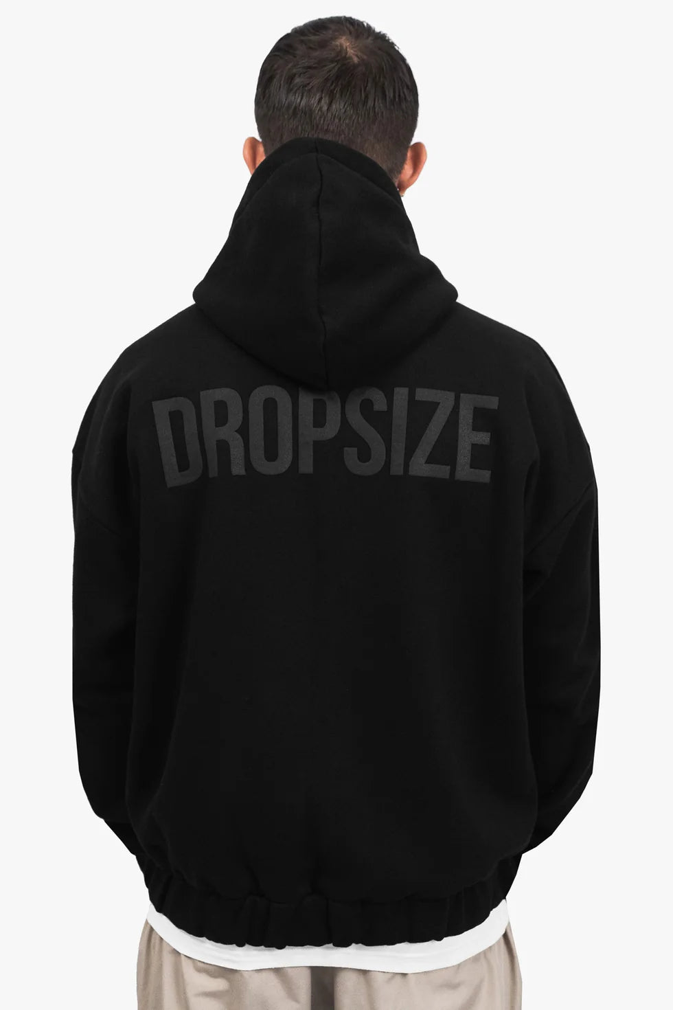 SUPER HEAVY OVERSIZE HD PRINT ZIP HOODIE BLACK