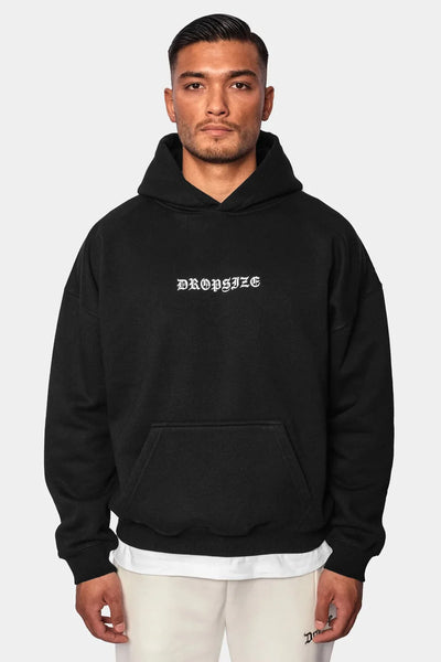 H10_HEAVY OVERSIZE CRIME HOODIE BLACK