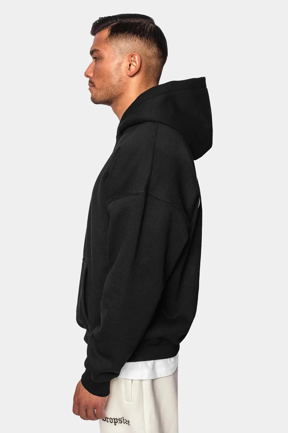 H10_HEAVY OVERSIZE CRIME HOODIE BLACK