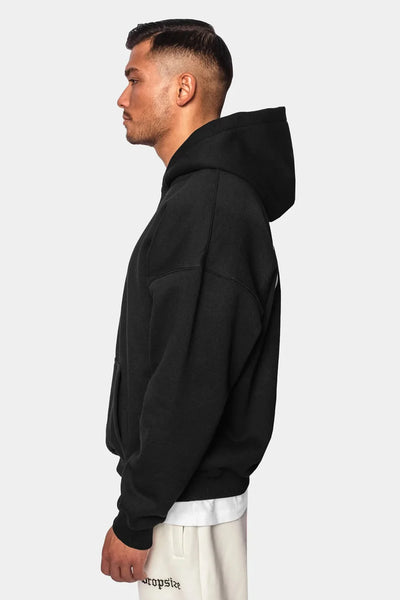 H10_HEAVY OVERSIZE CRIME HOODIE BLACK