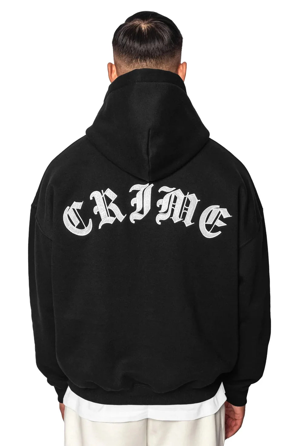 H10_HEAVY OVERSIZE CRIME HOODIE BLACK