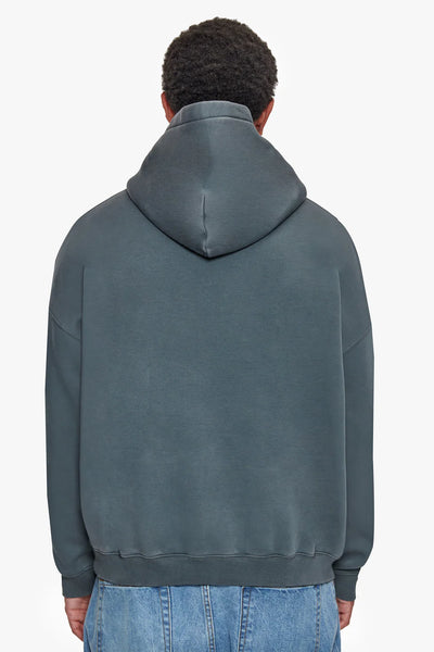 H22_HEAVY OVERSIZE STONE GREY EMBO HOODIE