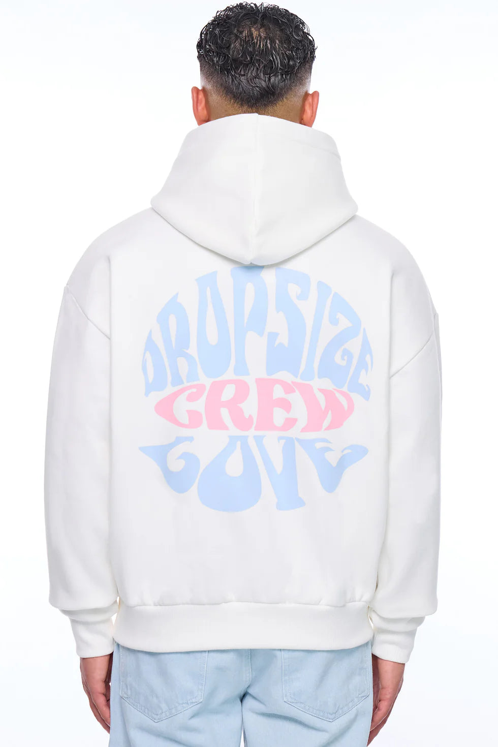 H63 HEAVY OVERSIZE CREW LOVE HOODIE CREAM WHITE