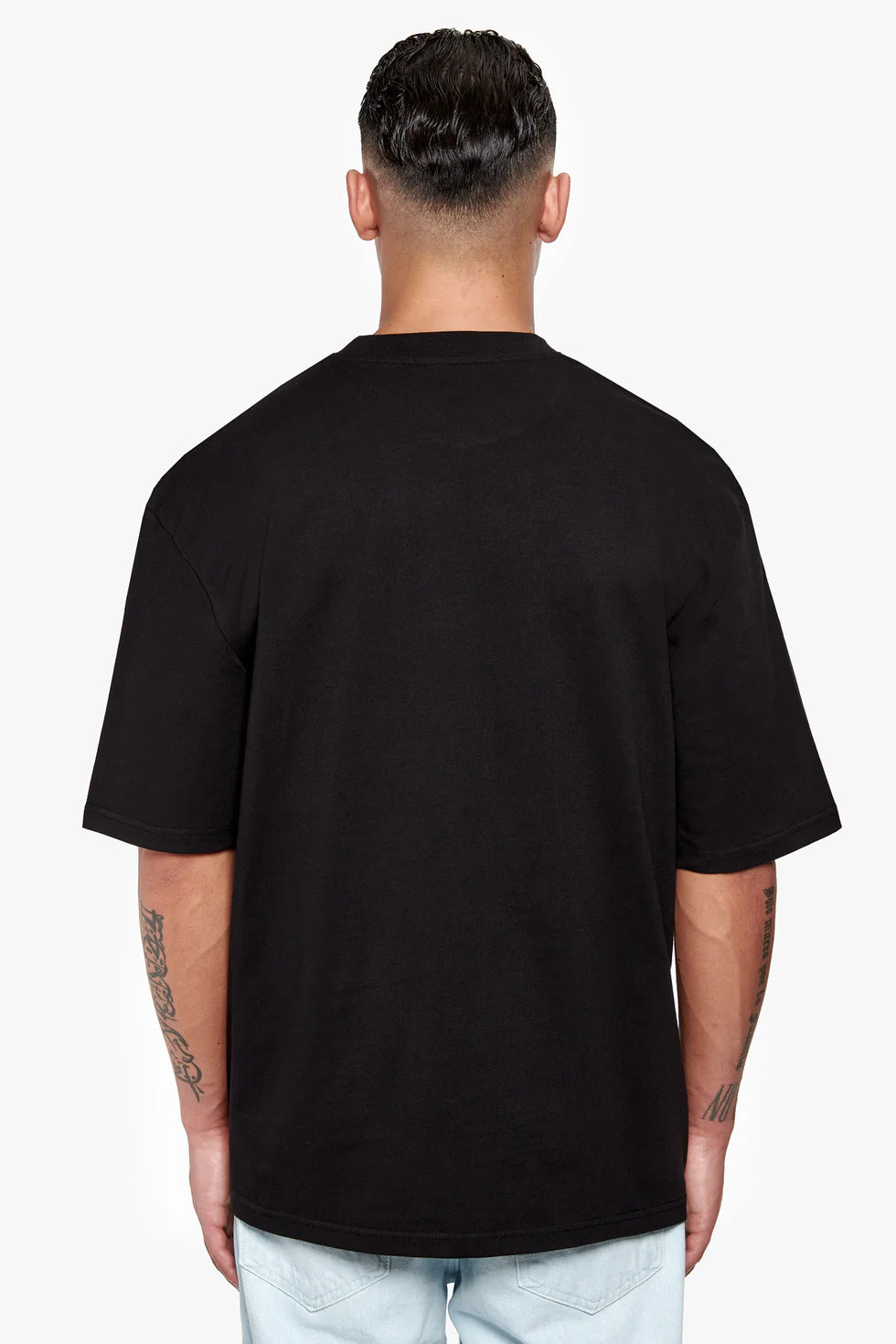 T61_HEAVY OVERSIZE METAL PATCH BASIC T-SHIRT BLACK