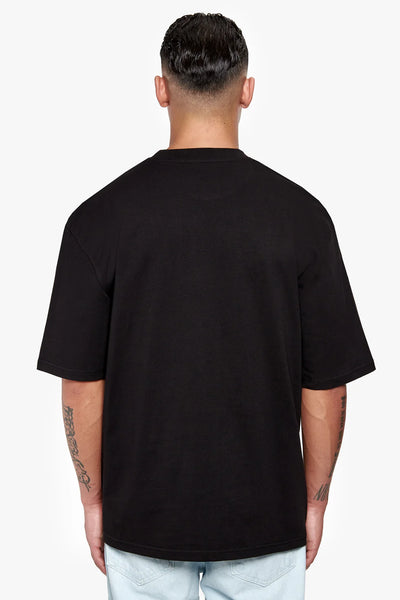 T61_HEAVY OVERSIZE METAL PATCH BASIC T-SHIRT BLACK