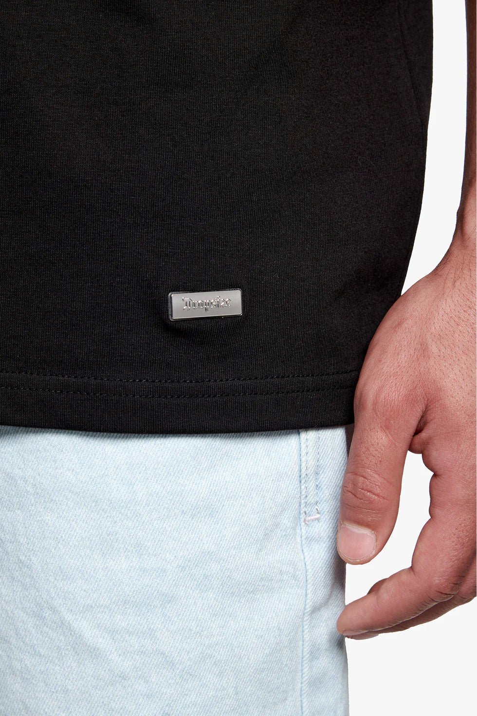 T61_HEAVY OVERSIZE METAL PATCH BASIC T-SHIRT BLACK