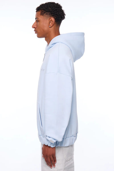 H11_HEAVY OVERSIZE EMBO ZIP HOODIE ICE MELT