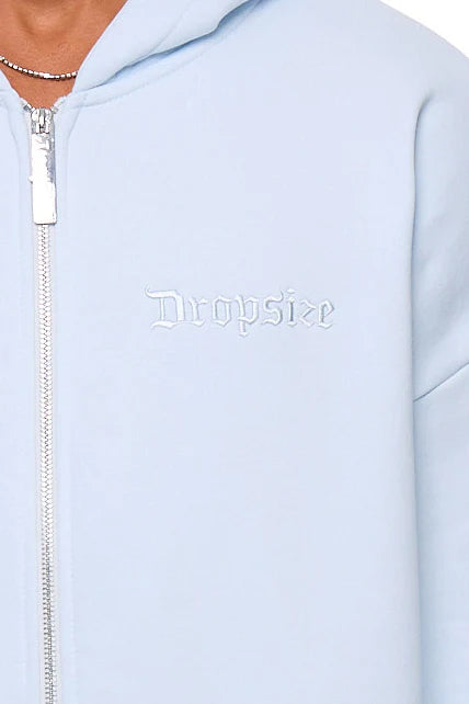 H11_HEAVY OVERSIZE EMBO ZIP HOODIE ICE MELT