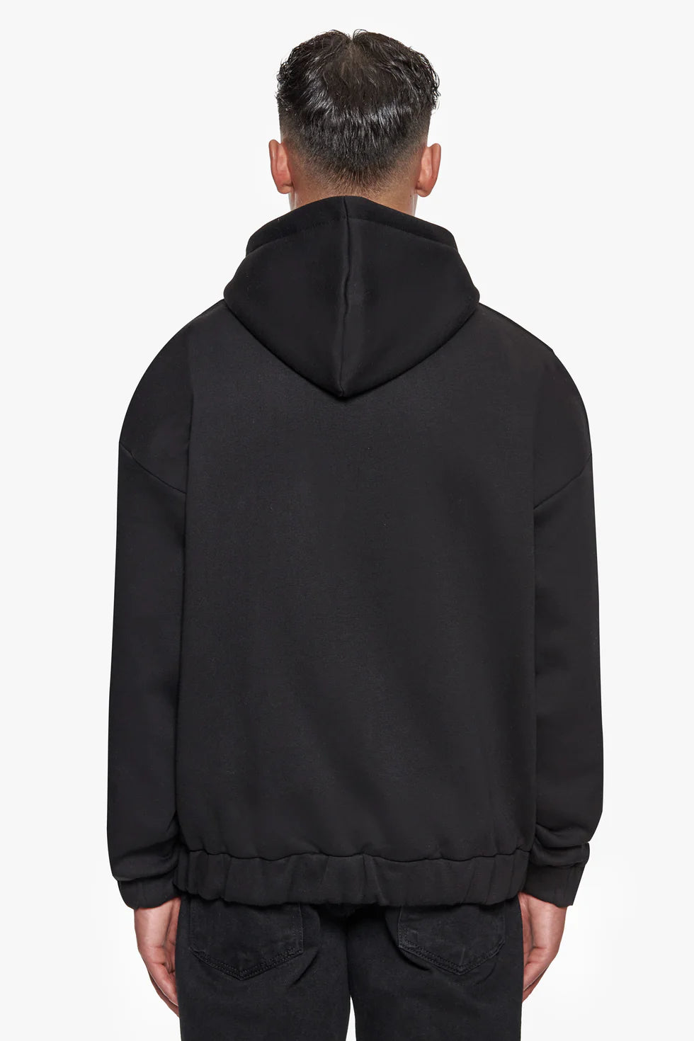 H44 SUPER HEAVY OVERSIZED HD PRINT ZIP HOODIE V2 BLACK