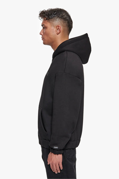 H44 SUPER HEAVY OVERSIZED HD PRINT ZIP HOODIE V2 BLACK